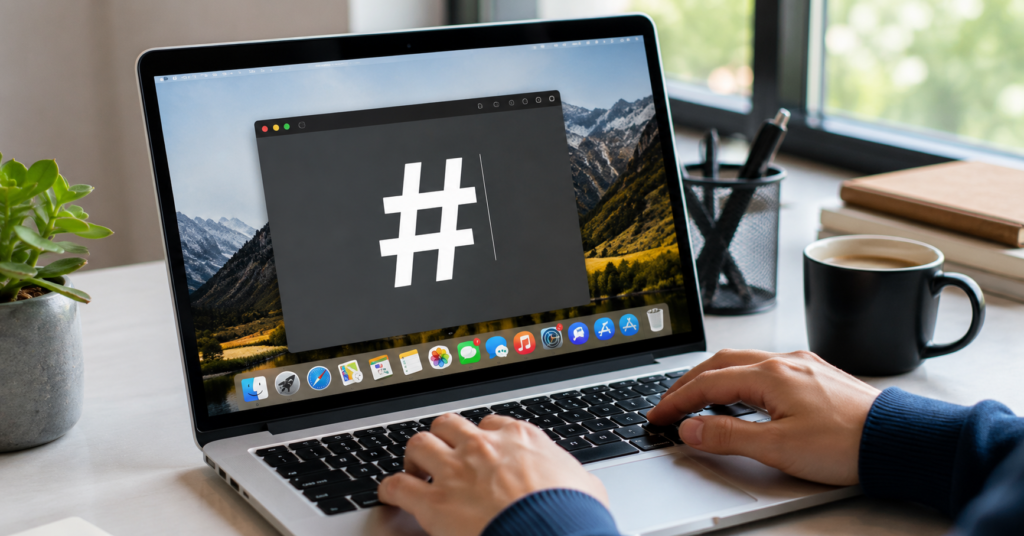 How to do hashtag on mac
